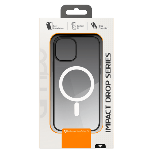 AMPD - TPU / Acrylic Hard Shell MagSafe Case with Colored Bumper for Apple iPhone 12 / iPhone 12 Pro - Clear and Black