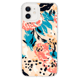 AMPD - TPU / Acrylic HD Print Case for Apple iPhone 12 - Floral Blue Pattern
