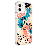 AMPD - TPU / Acrylic HD Print Case for Apple iPhone 12 - Floral Blue Pattern