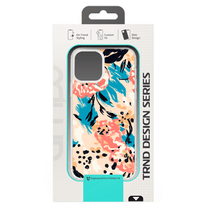 AMPD - TPU / Acrylic HD Print Case for Apple iPhone 12 - Floral Blue Pattern