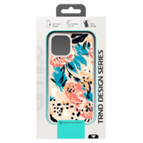 AMPD - TPU / Acrylic HD Print Case for Apple iPhone 12 - Floral Blue Pattern