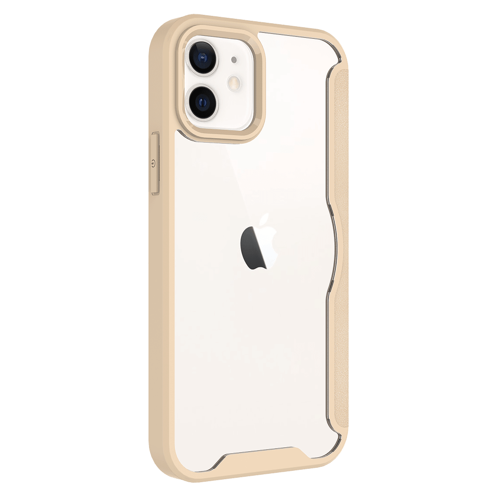 AMPD - TPU / Acrylic Flip Wallet Case for Apple iPhone 12 - Tan