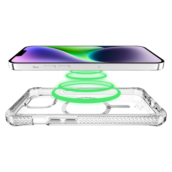 ITSKINS - Hybrid_R Clear MagSafe Case for Apple iPhone 15 / iPhone 14 / iPhone 13 - Transparent