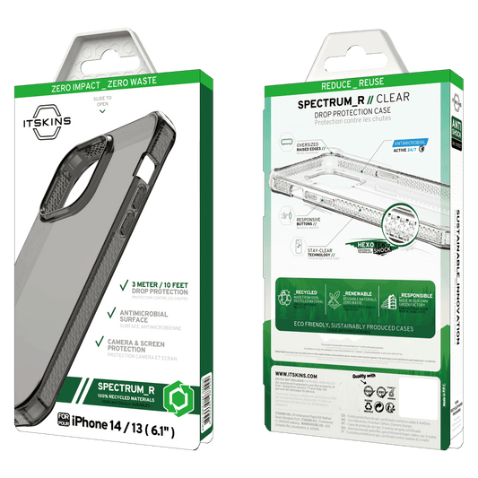 ITSKINS - Spectrum_R Clear Case for Apple iPhone 14 / 13 - Smoke