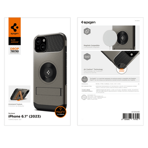 Spigen - Slim Armor MagSafe Case for Apple iPhone 15 - Gunmetal
