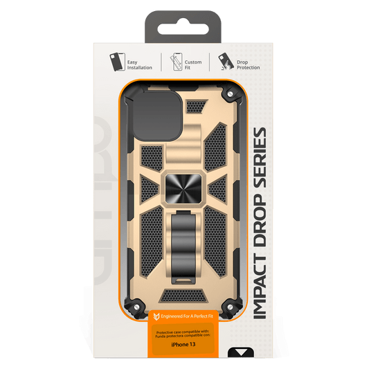 AMPD - Dual Layer SpiderKick Case for Apple iPhone 13 - Gold