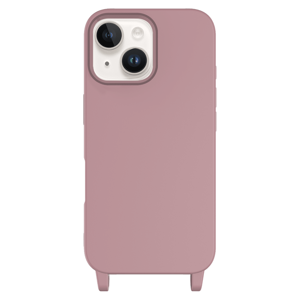 AMPD - Real Feel TPU Crossbody Strap Case for Apple iPhone 13 - Mauve