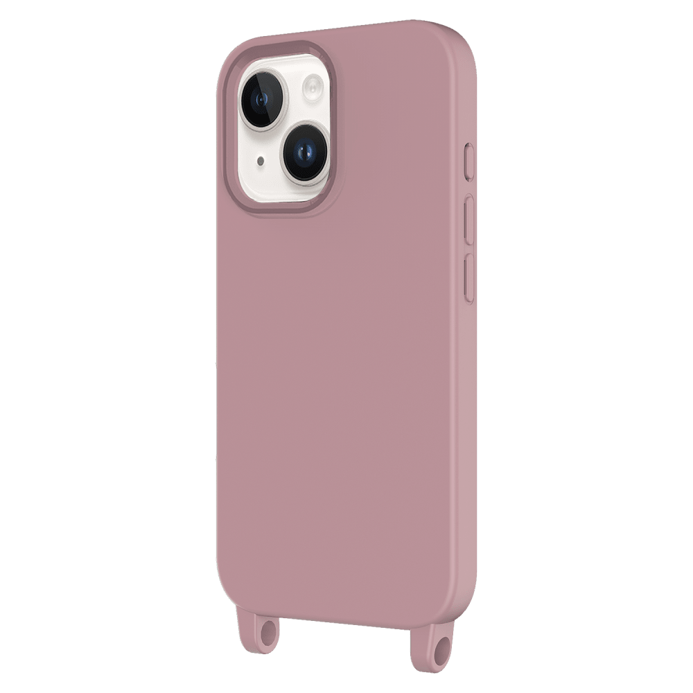 AMPD - Real Feel TPU Crossbody Strap Case for Apple iPhone 13 - Mauve
