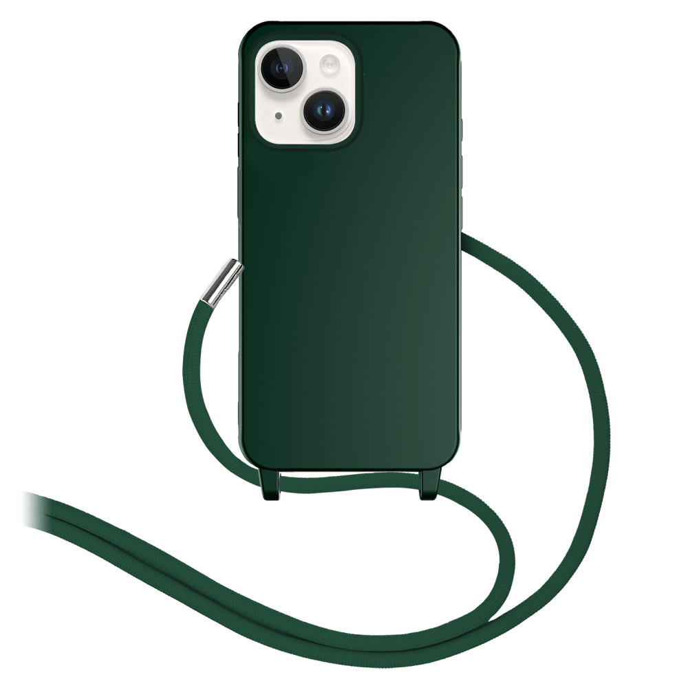 AMPD - Real Feel TPU Crossbody Strap Case for Apple iPhone 13 - Green