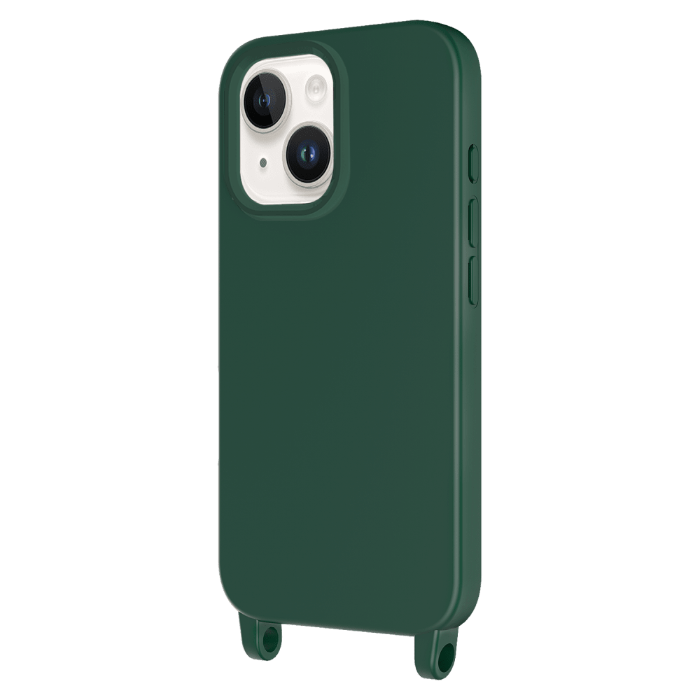 AMPD - Real Feel TPU Crossbody Strap Case for Apple iPhone 13 - Green