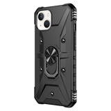 AMPD - Dual Layer Robot Combo Drop Protection Case with Ring for Apple iPhone 13 - Black