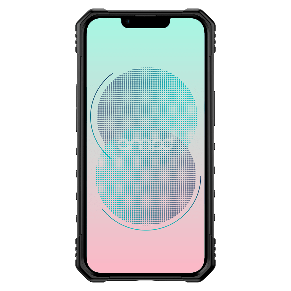 AMPD - Dual Layer Robot Combo Drop Protection Case with Ring for Apple iPhone 13 - Black