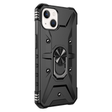 AMPD - Dual Layer Robot Combo Drop Protection Case with Ring for Apple iPhone 13 - Black