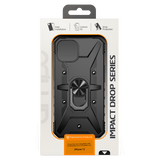 AMPD - Dual Layer Robot Combo Drop Protection Case with Ring for Apple iPhone 13 - Black