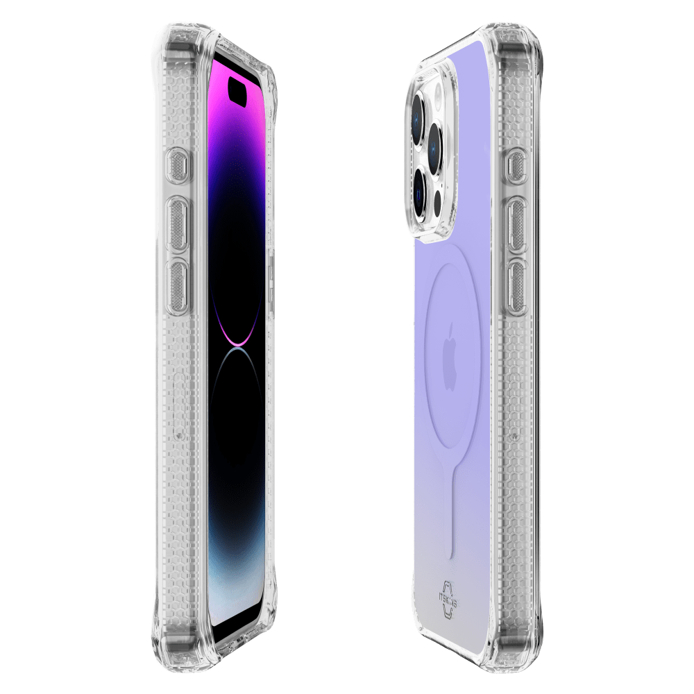ITSKINS - Hybrid_R Iridescent MagSafe Case for Apple iPhone 15 / iPhone 14 / iPhone 13 - Iridescent Violet
