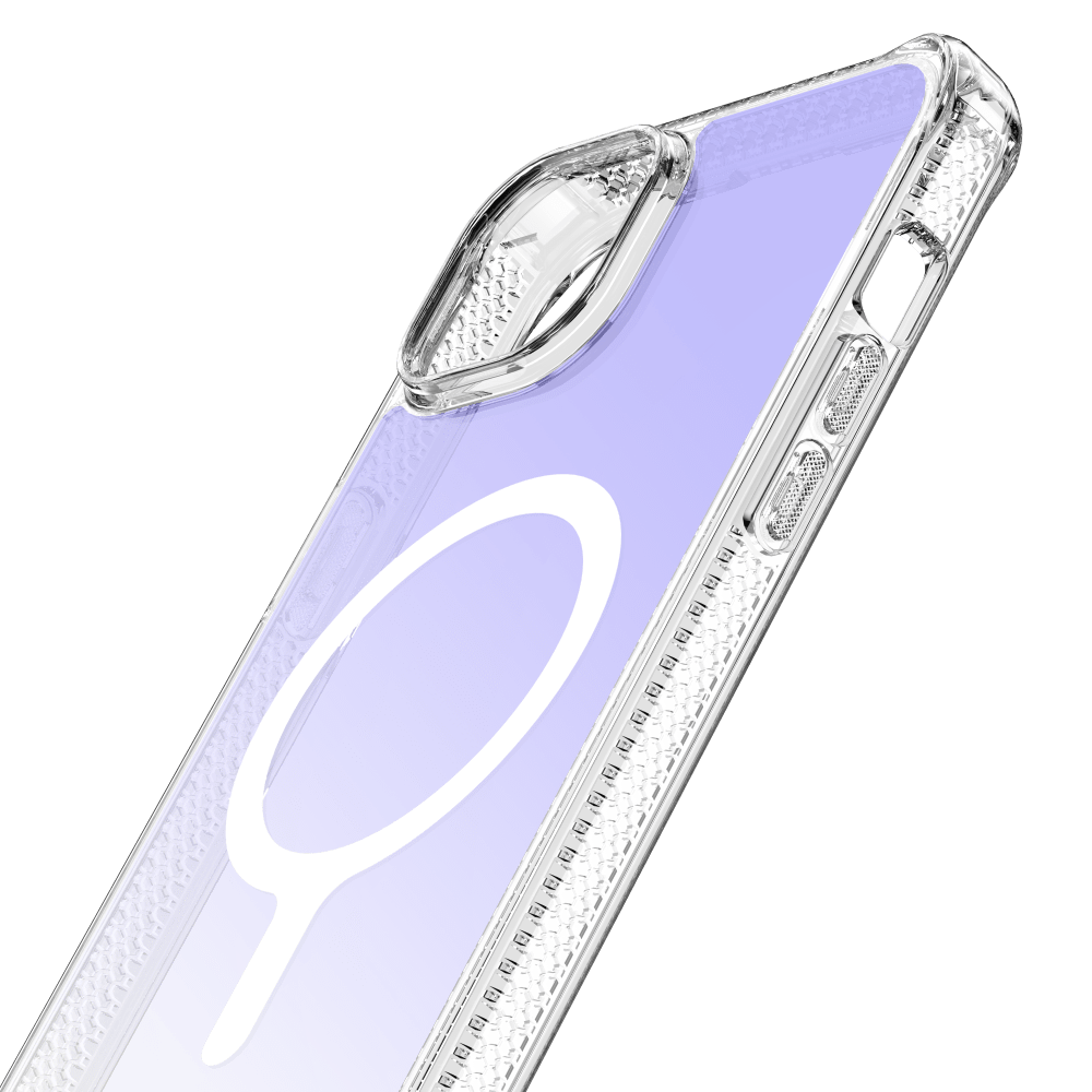 ITSKINS - Hybrid_R Iridescent MagSafe Case for Apple iPhone 15 / iPhone 14 / iPhone 13 - Iridescent Violet