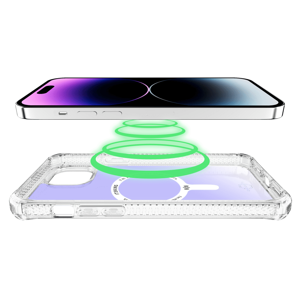 ITSKINS - Hybrid_R Iridescent MagSafe Case for Apple iPhone 15 / iPhone 14 / iPhone 13 - Iridescent Violet