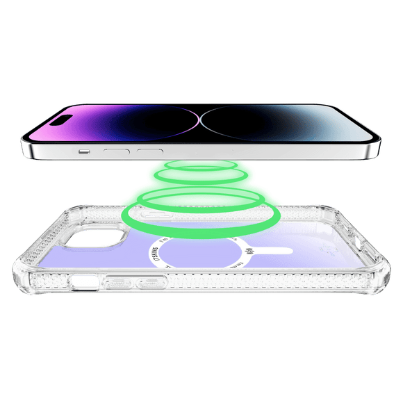 ITSKINS - Hybrid_R Iridescent MagSafe Case for Apple iPhone 15 / iPhone 14 / iPhone 13 - Iridescent Violet