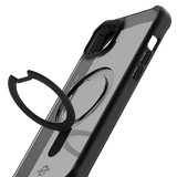 ITSKINS - Hybrid_R MagSafe Case with Stand for Apple iPhone 15 Plus / iPhone 14 Plus - Black and Transparent