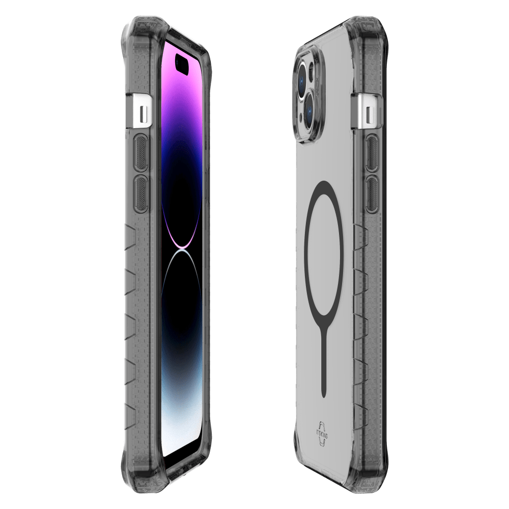 ITSKINS - Supreme_R Clear MagSafe Case for Apple iPhone 15 Plus / iPhone 14 Plus - Graphite