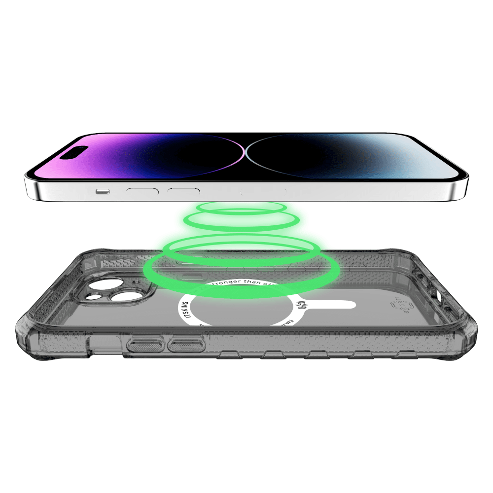 ITSKINS - Supreme_R Clear MagSafe Case for Apple iPhone 15 Plus / iPhone 14 Plus - Graphite