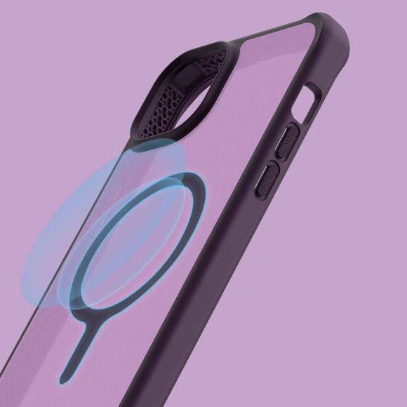 ITSKINS - Hybrid_R Frost MagSafe Case for Apple iPhone 15 Plus / iPhone 14 Plus - Deep Purple