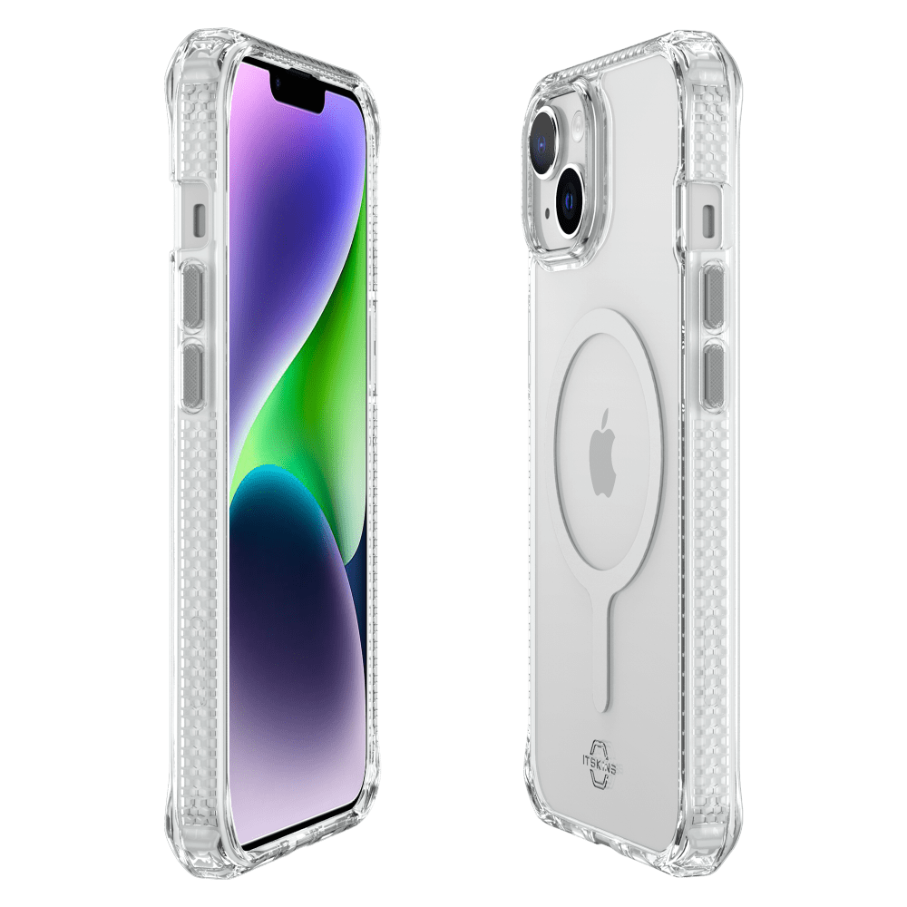 ITSKINS - Hybrid_R Clear MagSafe Case for Apple iPhone 15 Plus / iPhone 14 Plus - Transparent