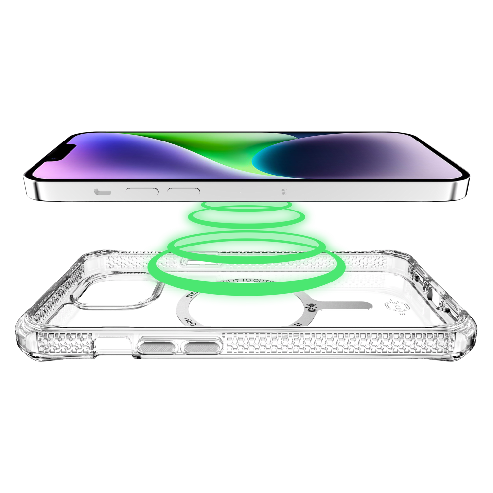 ITSKINS - Hybrid_R Clear MagSafe Case for Apple iPhone 15 Plus / iPhone 14 Plus - Transparent