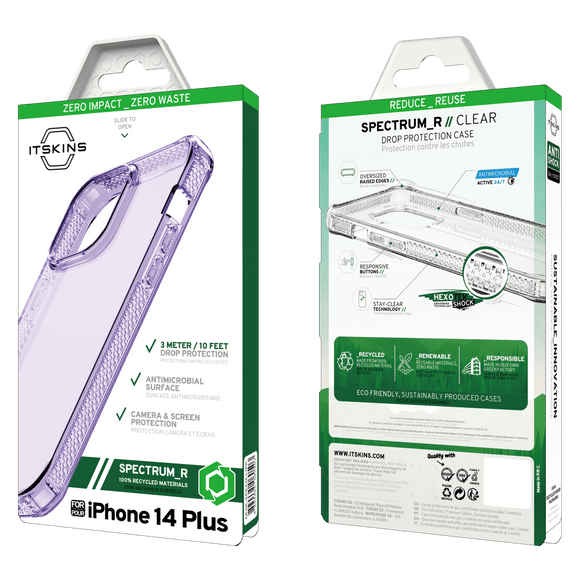 ITSKINS - Spectrum_R Clear Case for Apple iPhone 14 Plus - Light Purple