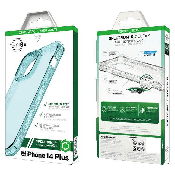 ITSKINS - Spectrum_R Clear Case for Apple iPhone 14 Plus - Light Blue