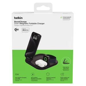 Belkin - BoostCharge 3 in 1 Magnetic Foldable Wireless Charger with Qi2
