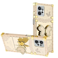 Moto G Power 5G 2023 Luxury Diamond Butterfly Stand Case Off White