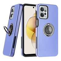Moto G Power 5G 2023 Dual Layer Magnetic Hidden Ring Case Purple