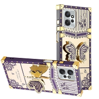 Moto G Power 5G 2024 Luxury Diamond Butterfly Stand Case Purple