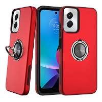 Moto G Power 5G 2024 Dual Layer Magnetic Hidden Ring Case Red