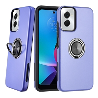 Moto G Power 5G 2024 Dual Layer Magnetic Hidden Ring Case Purple