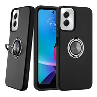 Moto G Power 5G 2024 Dual Layer Magnetic Hidden Ring Case Black