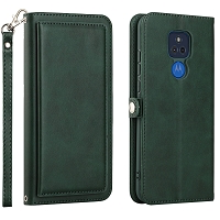 Moto G Play 2021 Triple Layered Multi-Card Slot Wallet Case Green