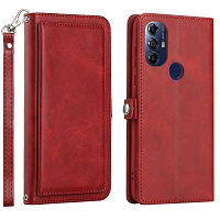 Moto G Play 2023 Triple Layered Multi-Card Slot Wallet Case Red