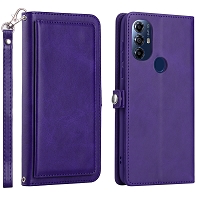 Moto G Play 2023 Triple Layered Multi-Card Slot Wallet Case Purple