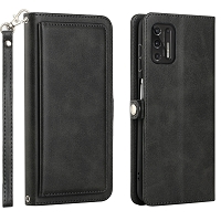 Moto G Stylus 2021 Triple Layered Multi-Card Slot Wallet Case Black