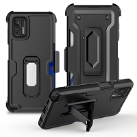 Moto G Stylus 2021 Heavy Duty Kickstand With Card Holder & Clip Black