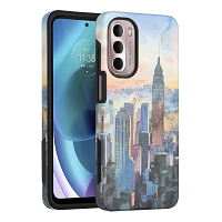 Moto G Stylus 2022/G Stylus 5G 2022 Dual Layer Magnetic Hybrid Design Case Tall Buildings