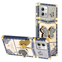 Moto G Stylus 5G 2023 Luxury Diamond Butterfly Stand Case Blue