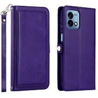 Moto G Stylus 5G 2023 Triple Layered Multi-Card Slot Wallet Case Purple