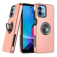 Moto G Stylus 5G 2023 Dual Layer Magnetic Hidden Ring Case Rose Gold