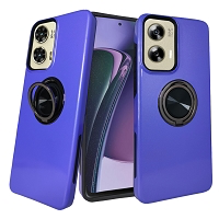 Moto G Stylus 5G 2024 Dual Layer Magnetic Hidden Ring Case Purple
