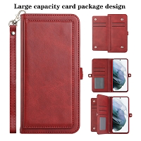 Moto G 5G 2022 Triple Layered Multi-Card Slot Wallet Case Red
