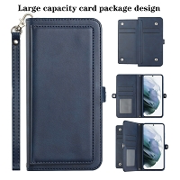Moto G 5G 2022 Triple Layered Multi-Card Slot Wallet Case Blue