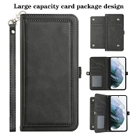 Moto G 5G 2022 Triple Layered Multi-Card Slot Wallet Case Black